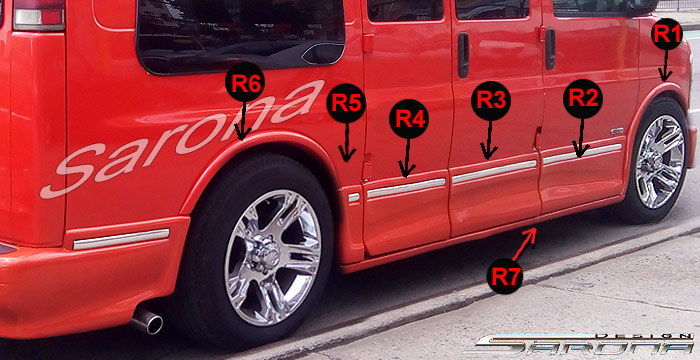 Custom Chevy Express Van  All Styles Side Skirts (1996 - 2002) - $1890.00 (Part #CH-024-SS)